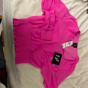 Bella Tilley x bar 3 hot pink xsmall gorg blouse